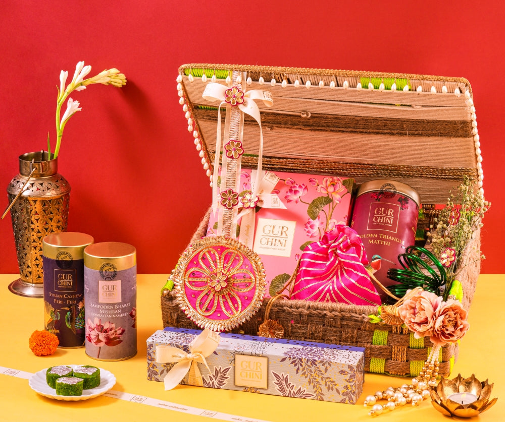 Luxury Hamper for Teej Festival Celebration in Green Basket