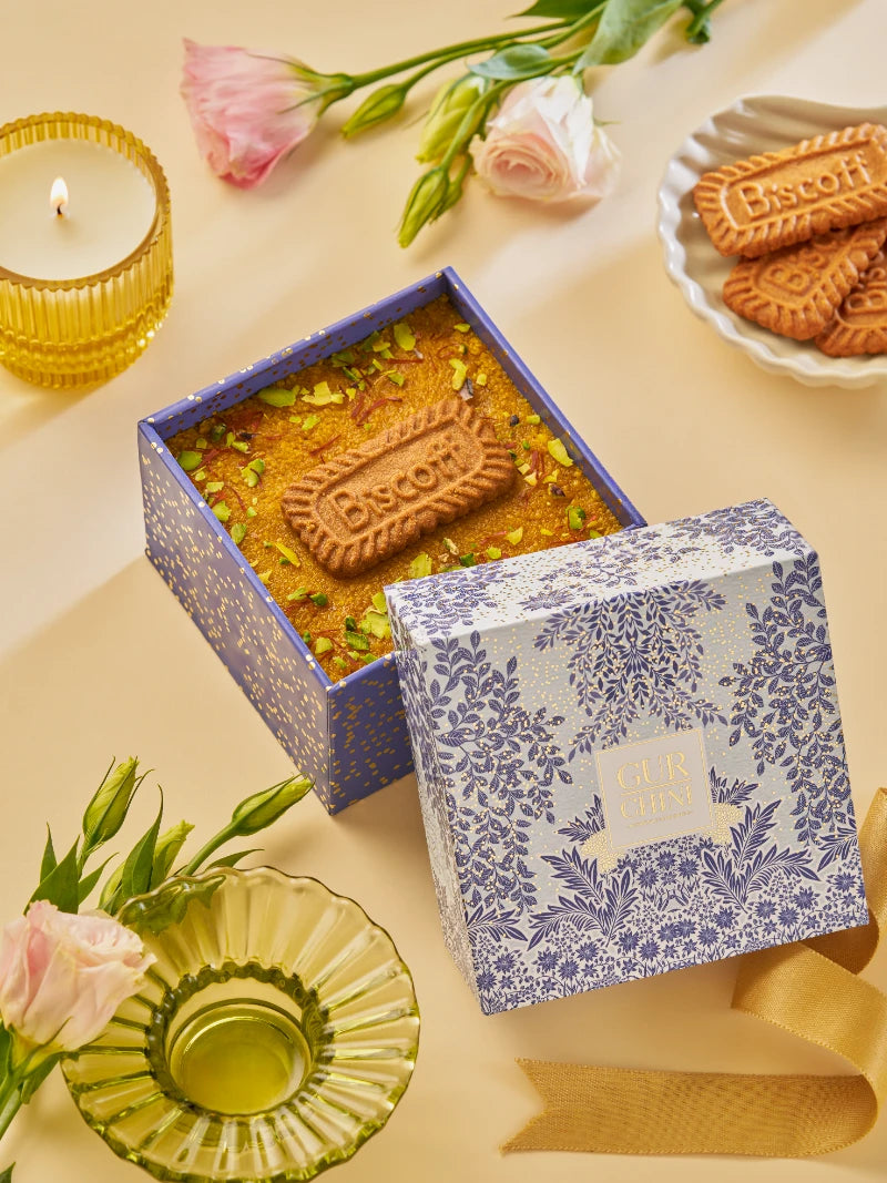 A LUXURY BOX OF KESAR MOTICHOOR BISCOFF SLAB