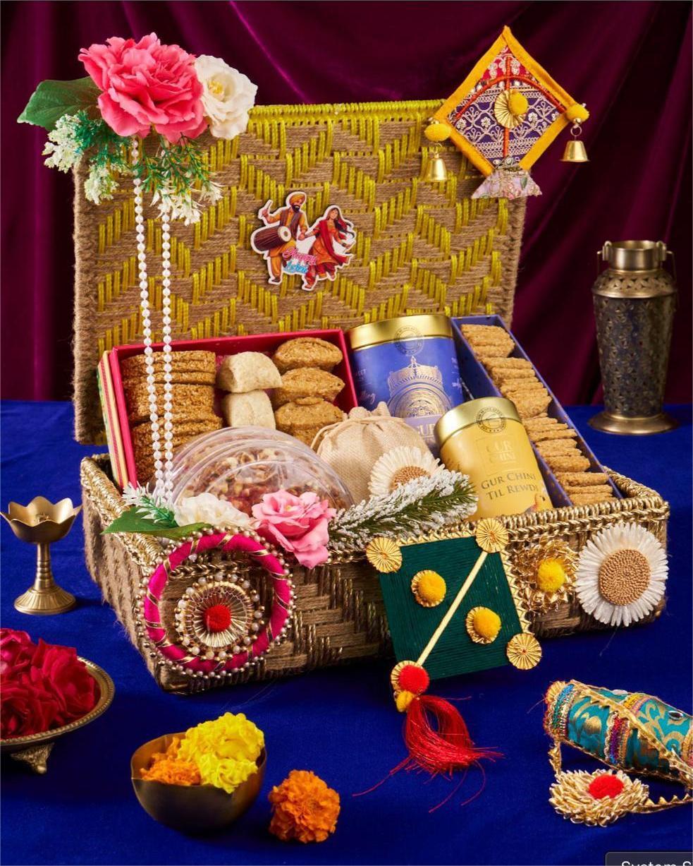Lohri Special Hand Made Jute Basket Hamper