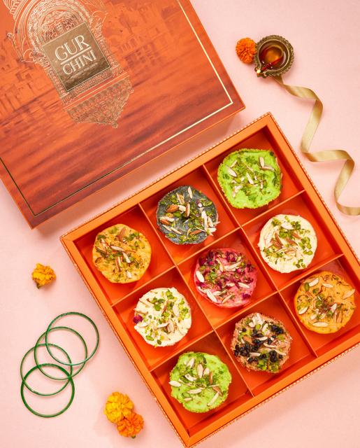 Orange Jharokha Luxury Box of Ghewar