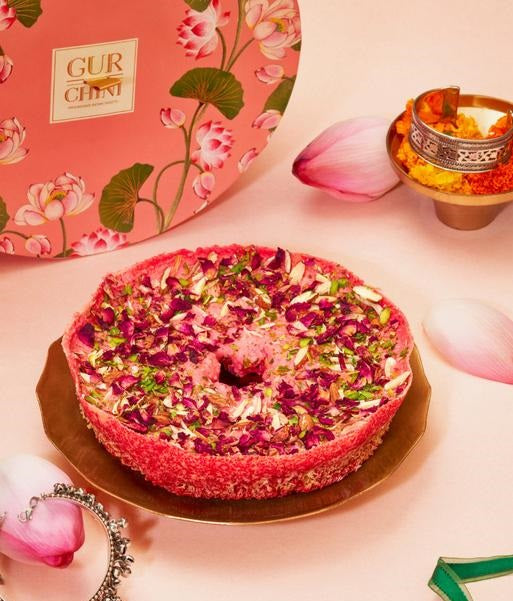 Wild Rose Ghewar made with Gir Cow Ghee and Organic Ingredients
