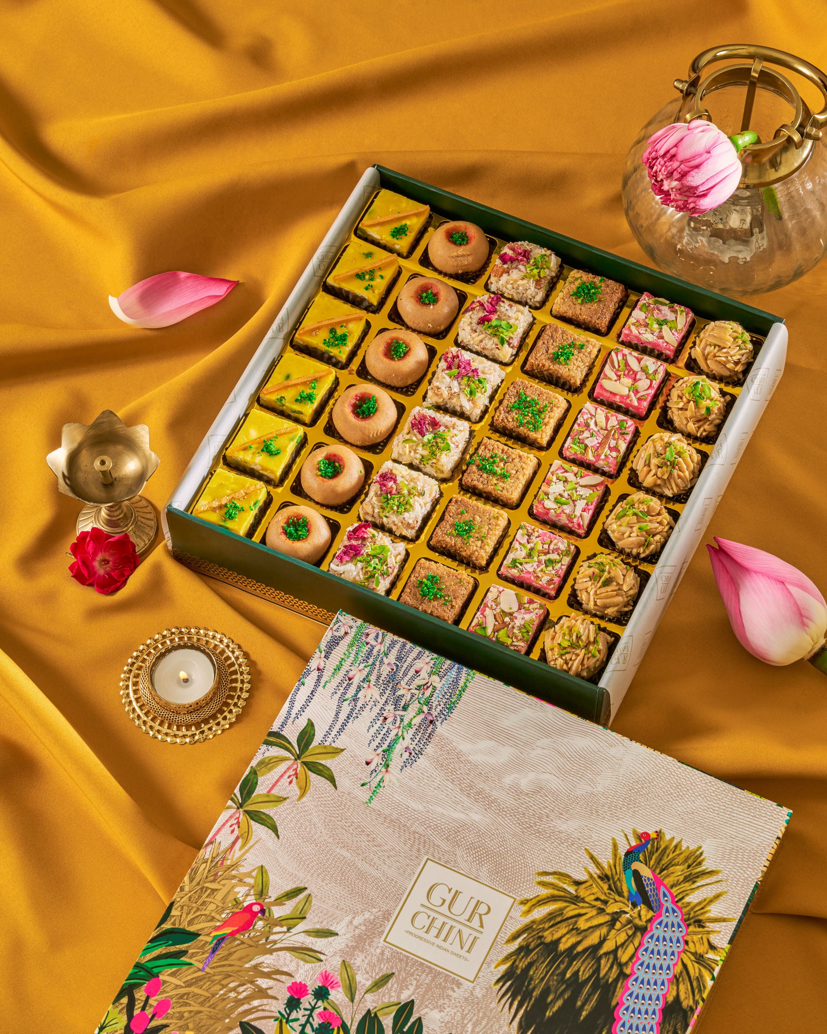 Diwali Special Luxury Green Bird Box of Assorted Sweets 36 pcs.