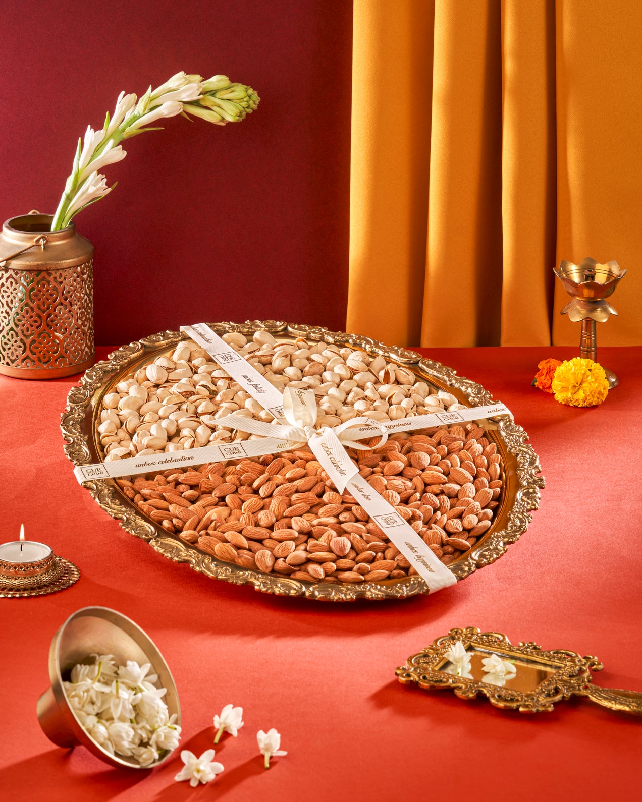 GURCHINI SPECAIL GOLD PLATED THALL FILL WITH DRY FRUITS