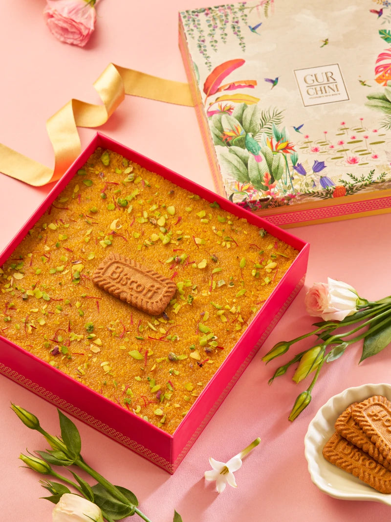 A LUXURY BOX OF KESAR MOTICHOOR BISCOFF SLAB