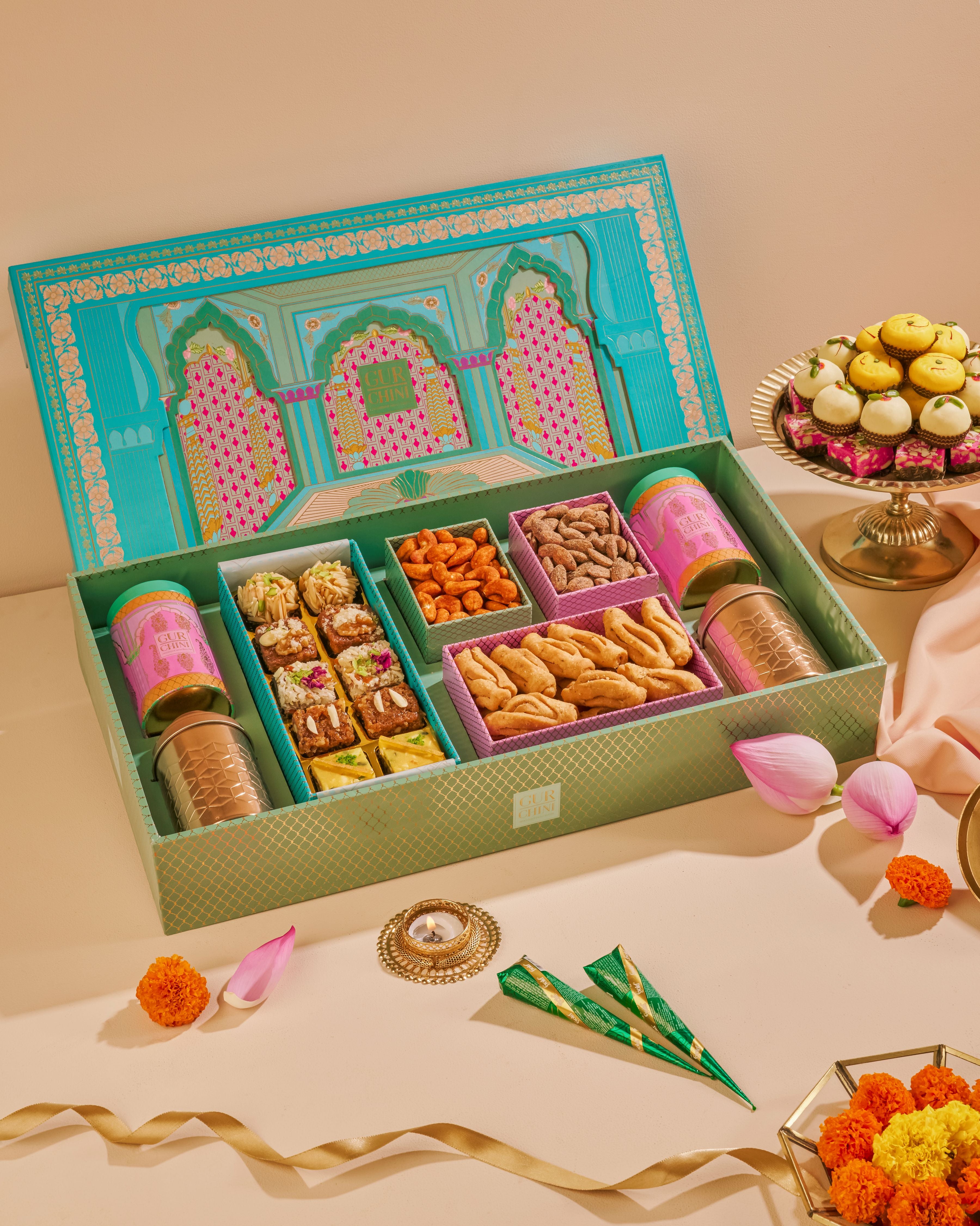 Mewar Collection Luxury Blue Hamper Box
