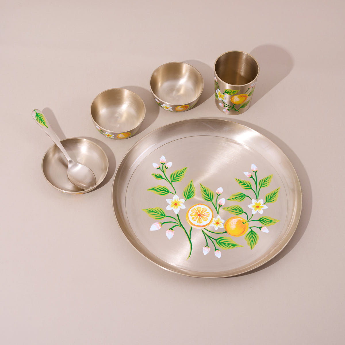 Hand Made Kastkari Citrus Thal Set
